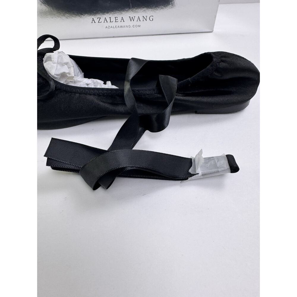 Azalea Wang Black Satin Ballet Flats Ballerina Slippers Bow Women’s Size 10 NIB - Picture 6 of 9